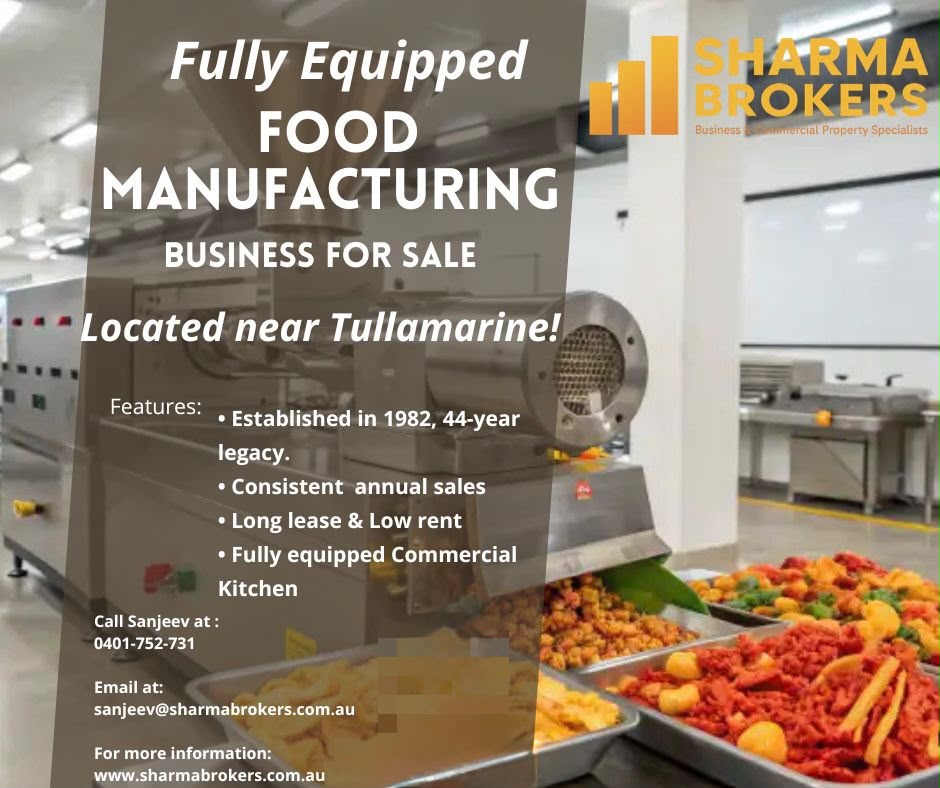 Fully Equipped Food Manufacturing Business Near Tullamarine