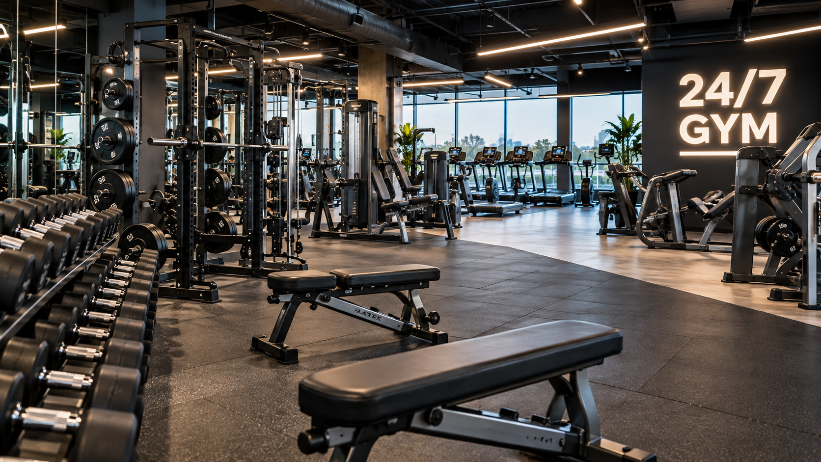 24/7 Franchise Gym - 550 Members- Farily New Equipment